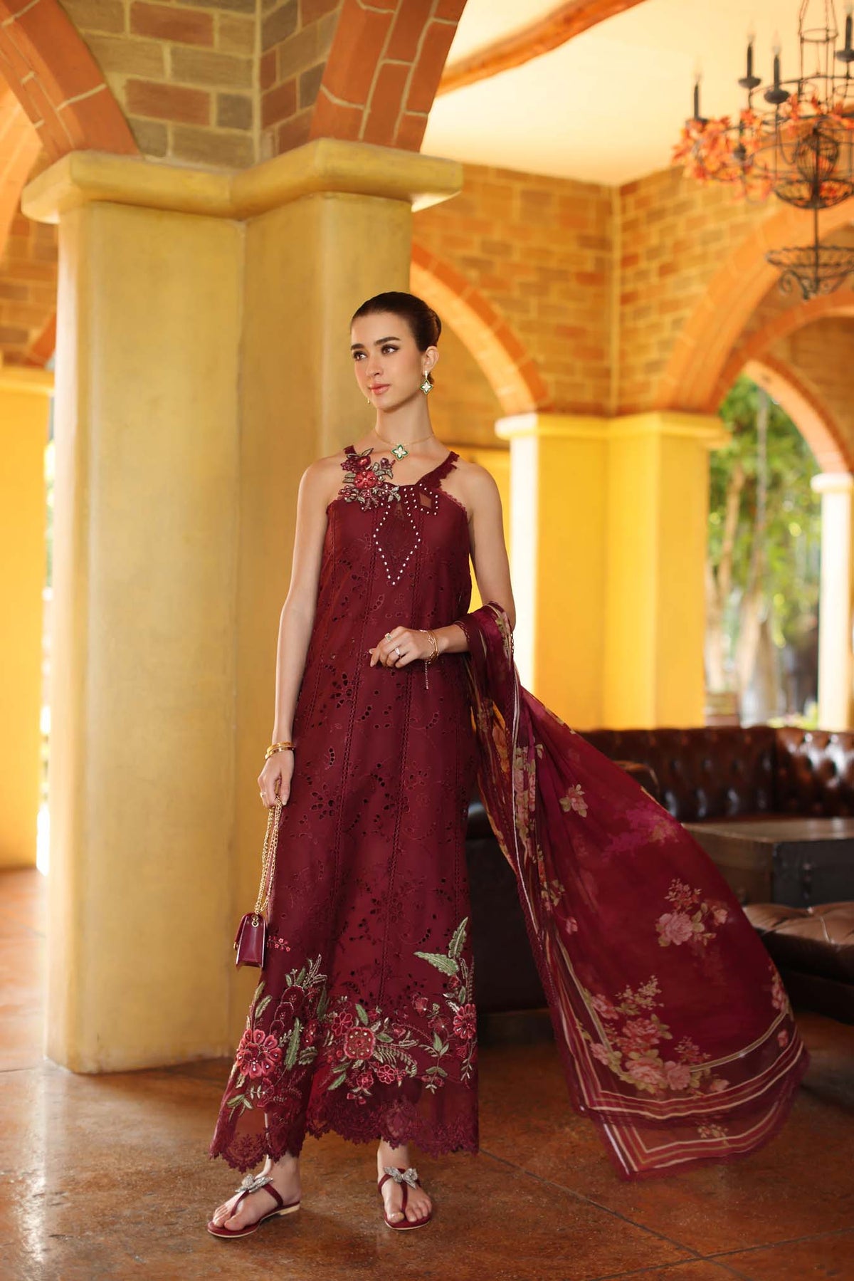 Saadia Asad | Luxury Eid Schiffli Laserkari 26 | D10 - A - Roselle by Saadia Asad - Designer Dress  - Type : Ladies Clothes - Available at Libayah - 100% Original 