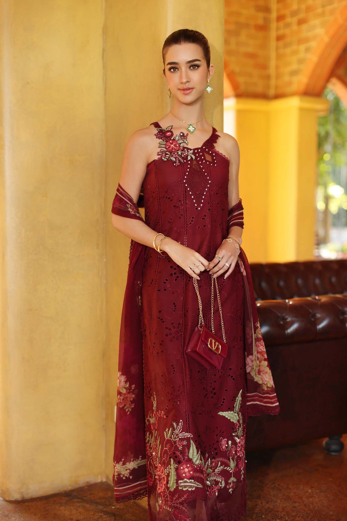 Saadia Asad | Luxury Eid Schiffli Laserkari 26 | D10 - A - Roselle by Saadia Asad - Designer Dress  - Type : Ladies Clothes - Available at Libayah - 100% Original 