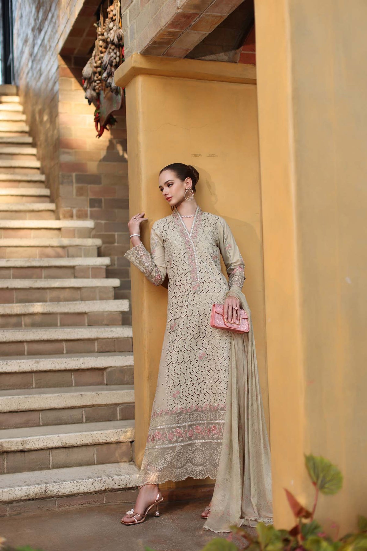 Saadia Asad | Luxury Eid Schiffli Laserkari 26 | D5 - A - Lunaria by Saadia Asad - Designer Dress  - Type : Ladies Clothes - Available at Libayah - 100% Original 