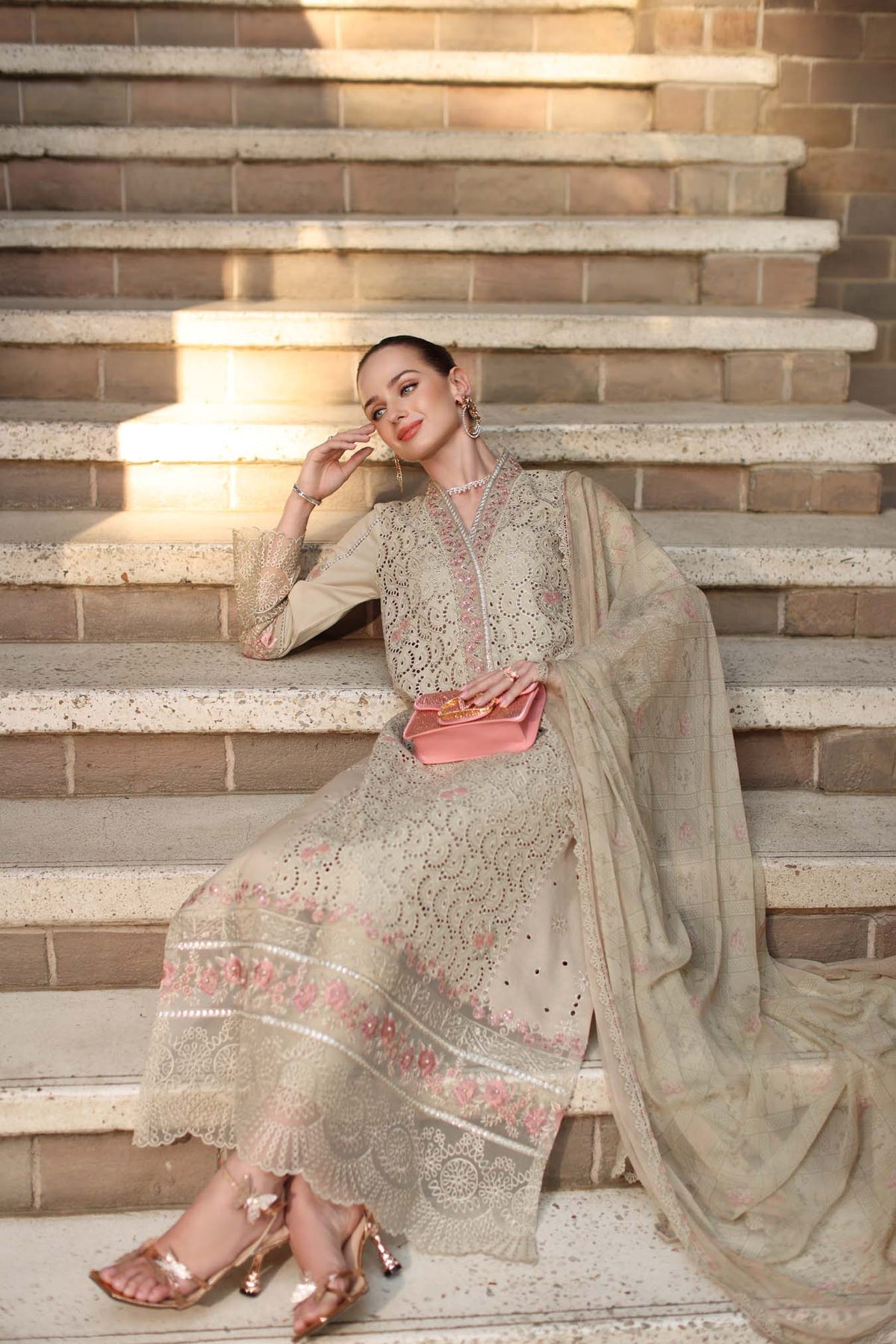 Saadia Asad | Luxury Eid Schiffli Laserkari 26 | D5 - A - Lunaria by Saadia Asad - Designer Dress  - Type : Ladies Clothes - Available at Libayah - 100% Original 