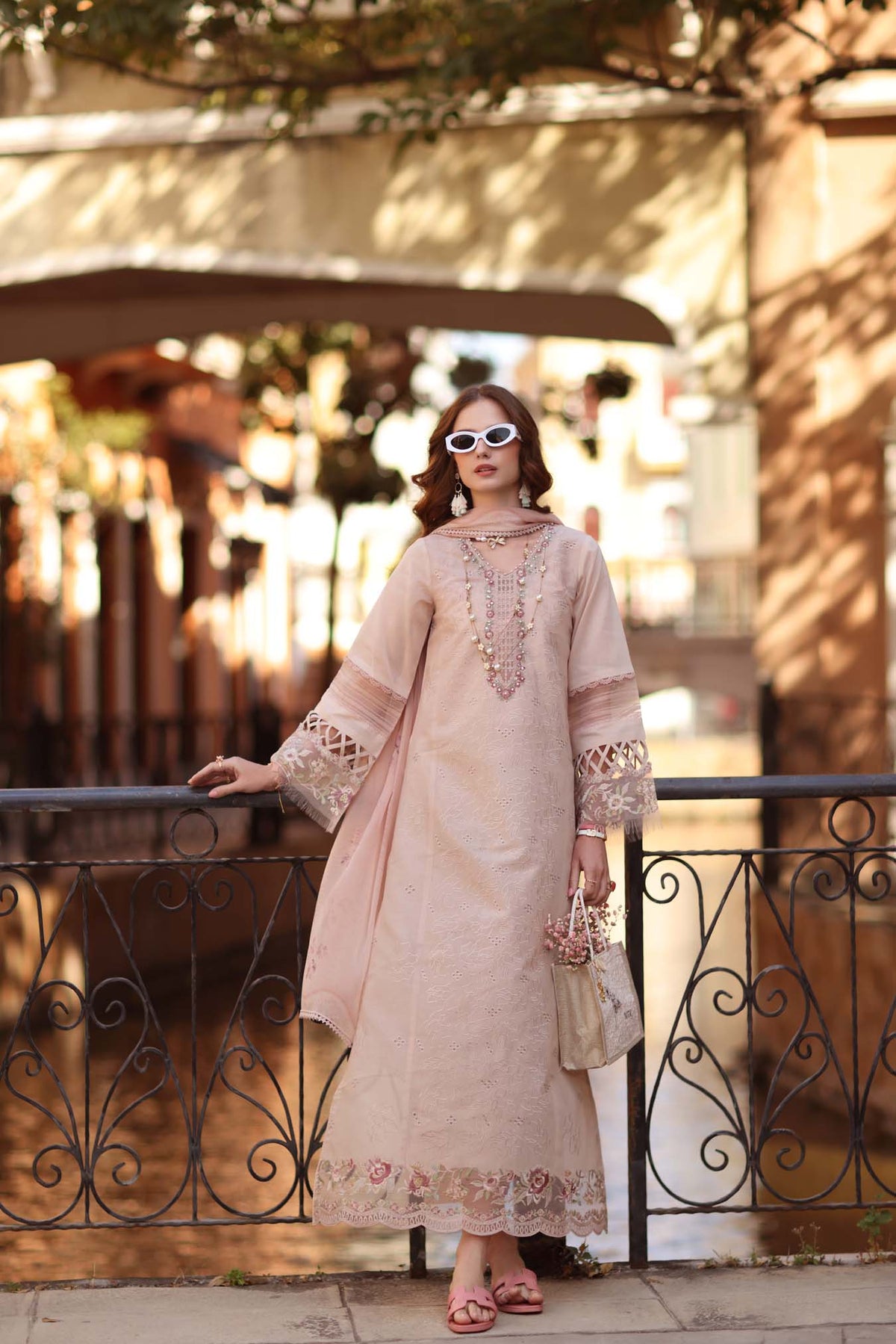 Noor by Saadia Asad | Eid Luxe Printkhaas 26 | D6 - B - Ballet Pink - Designer Dress - Type : Ladies Clothes - Available at Libayah - 100% Original