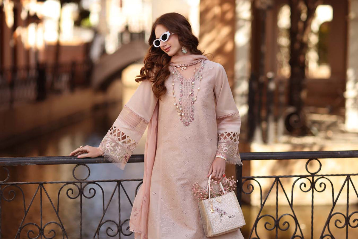 Noor by Saadia Asad | Eid Luxe Printkhaas 26 | D6 - B - Ballet Pink - Designer Dress - Type : Ladies Clothes - Available at Libayah - 100% Original