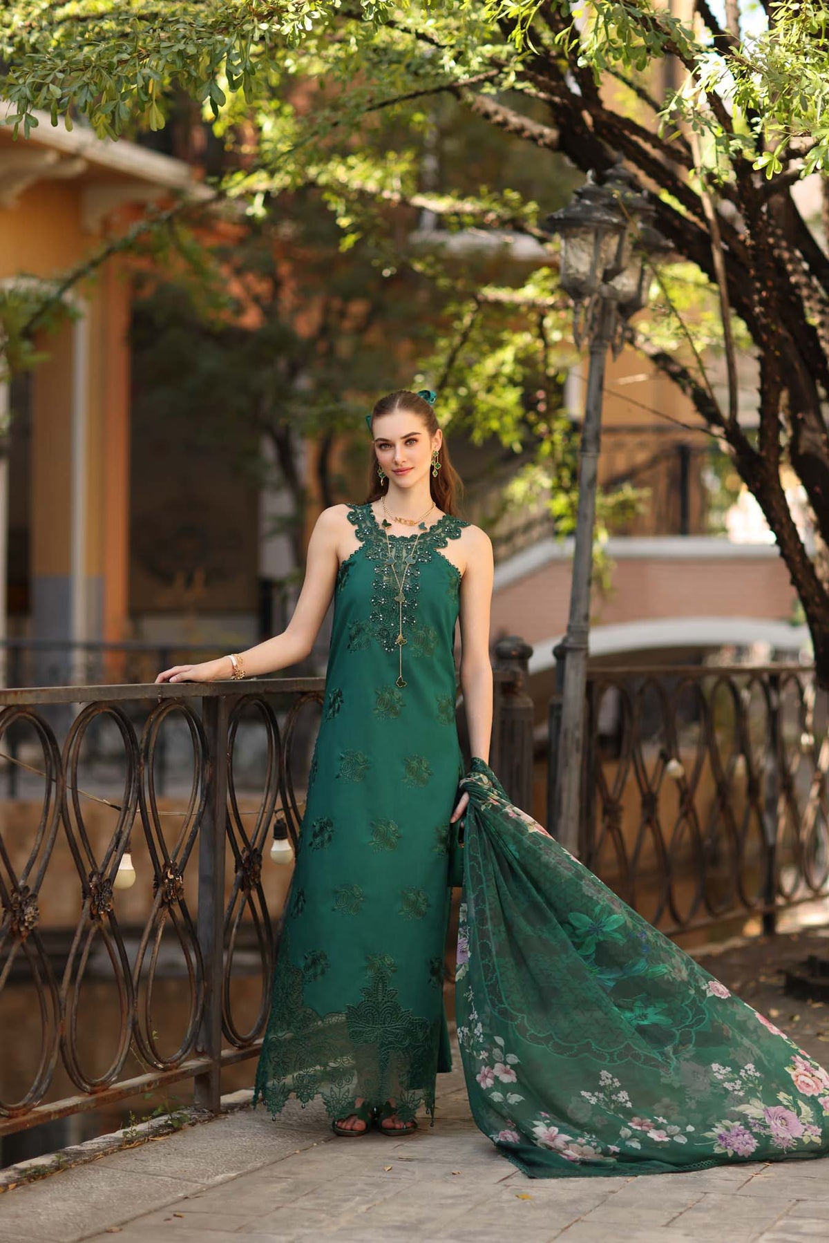 Noor by Saadia Asad | Eid Luxe Printkhaas 26 | D2 - B - Sage Green - Designer Dress - Type : Ladies Clothes - Available at Libayah - 100% Original