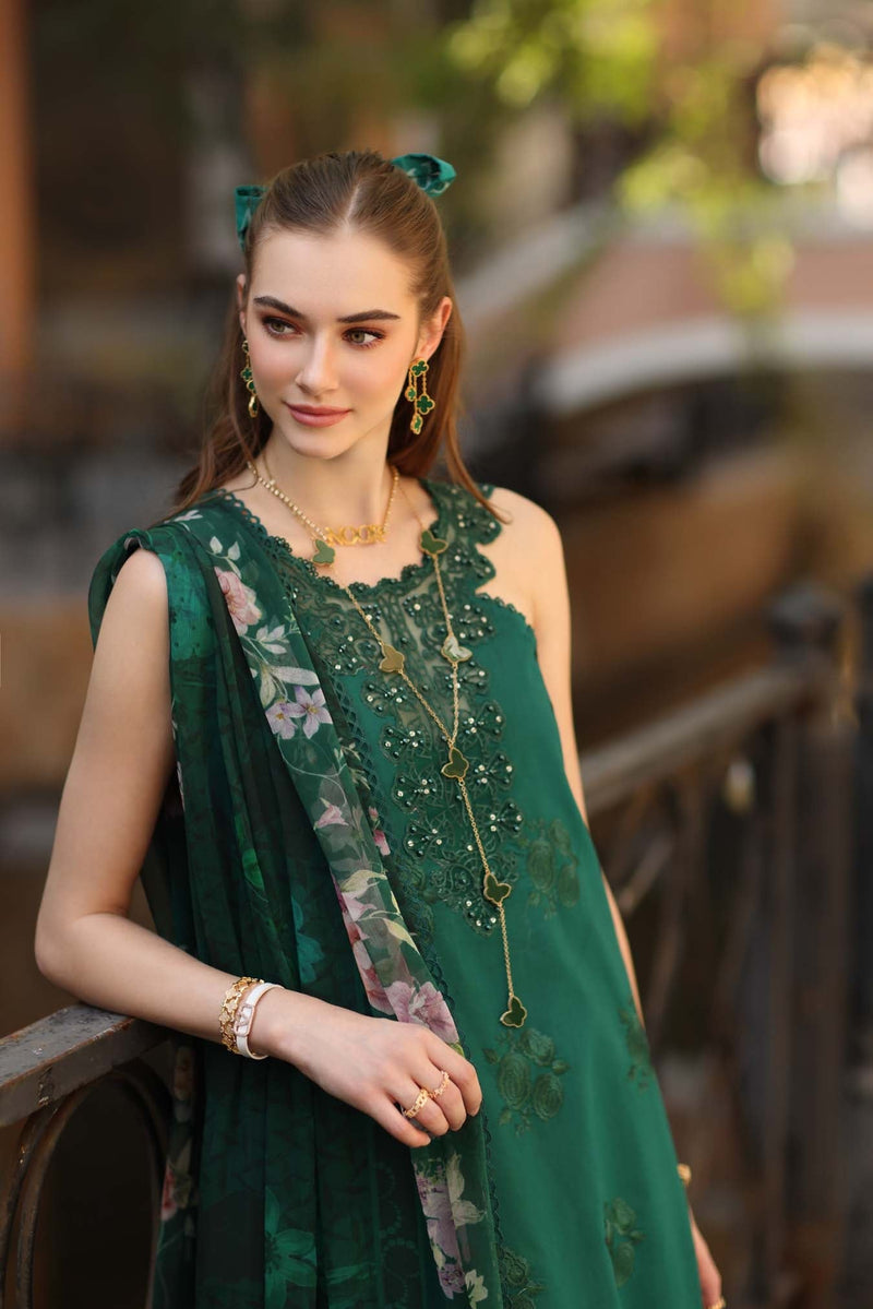 Noor by Saadia Asad | Eid Luxe Printkhaas 26 | D2 - B - Sage Green - Designer Dress - Type : Ladies Clothes - Available at Libayah - 100% Original