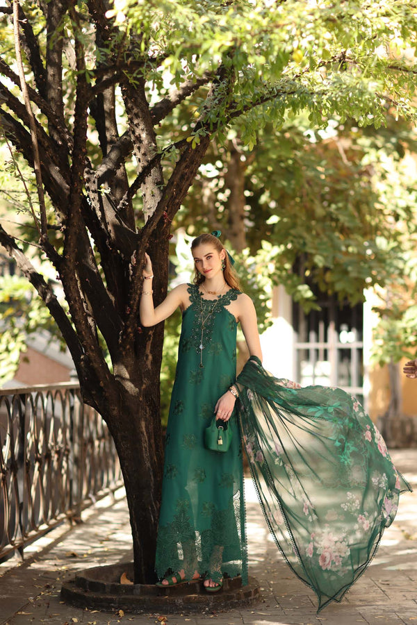 Noor by Saadia Asad | Eid Luxe Printkhaas 26 | D2 - B - Sage Green - Designer Dress - Type : Ladies Clothes - Available at Libayah - 100% Original
