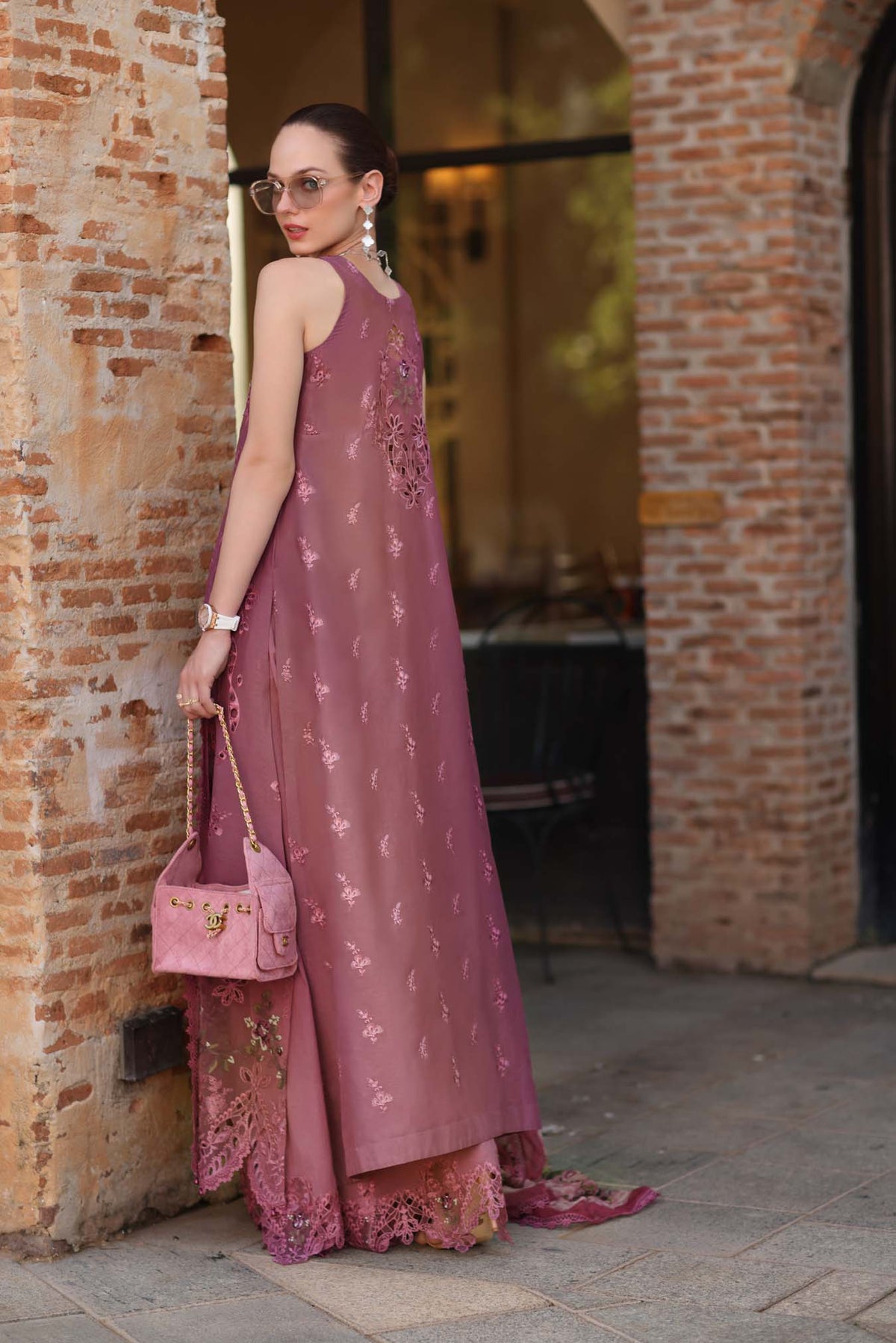 Noor by Saadia Asad | Luxury Eid Schiffli Laserkari 26 | D1 -Rose Allure by Noor by Saadia Asad - Designer Dress  - Type : Ladies Clothes - Available at Libayah - 100% Original 