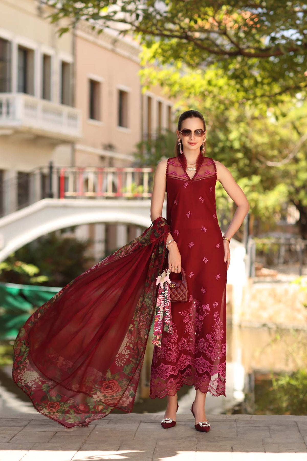 Noor by Saadia Asad | Eid Luxe Printkhaas 26 | D1 - A - Ruby - Designer Dress - Type : Ladies Clothes - Available at Libayah - 100% Original