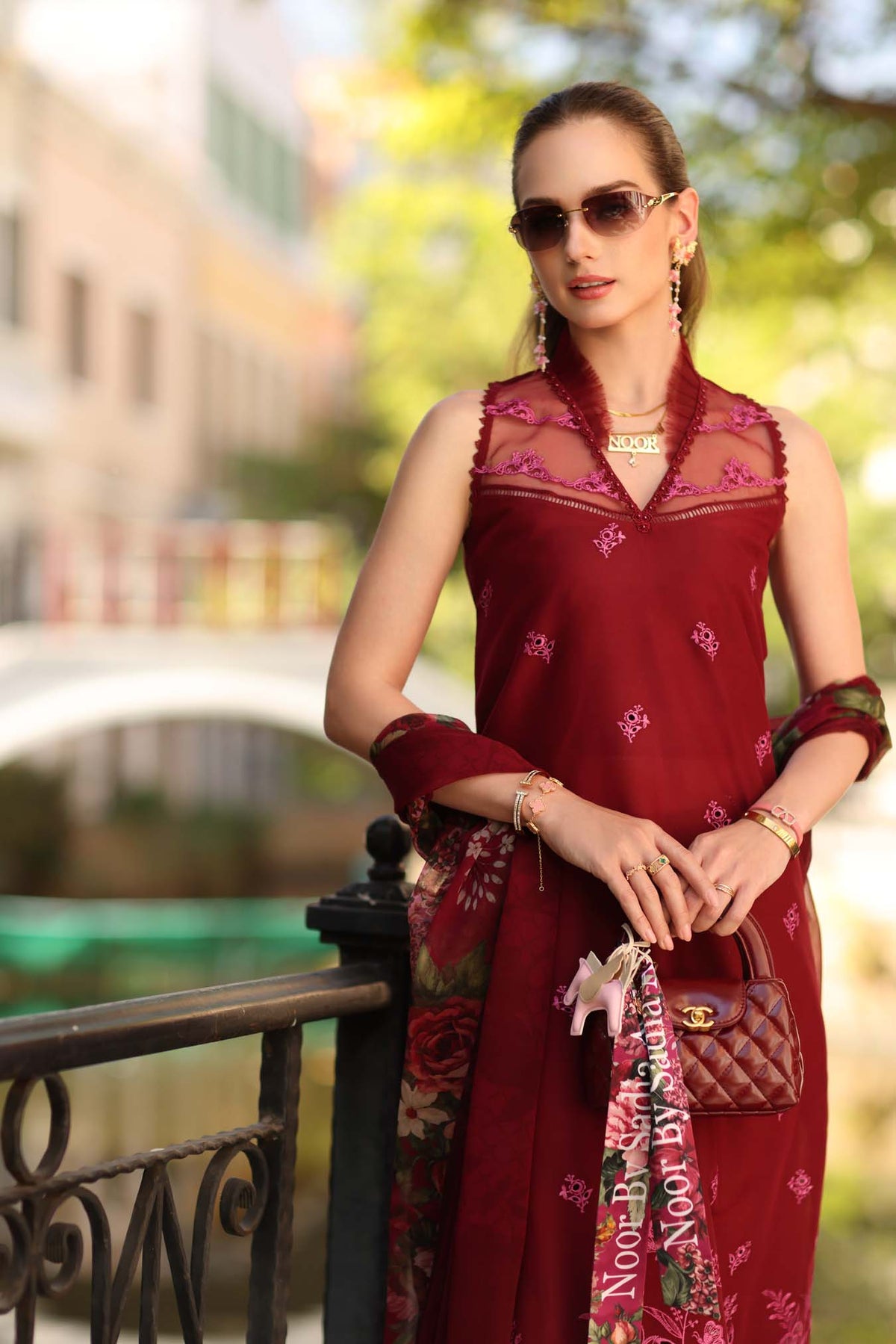 Noor by Saadia Asad | Eid Luxe Printkhaas 26 | D1 - A - Ruby - Designer Dress - Type : Ladies Clothes - Available at Libayah - 100% Original