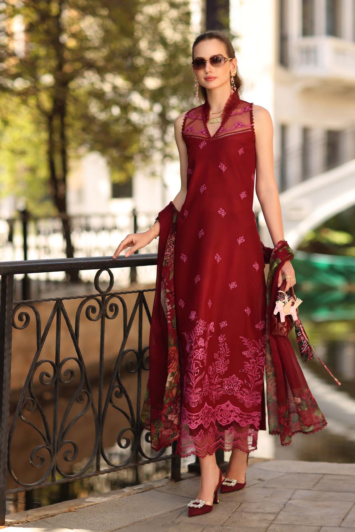Noor by Saadia Asad | Eid Luxe Printkhaas 26 | D1 - A - Ruby - Designer Dress - Type : Ladies Clothes - Available at Libayah - 100% Original