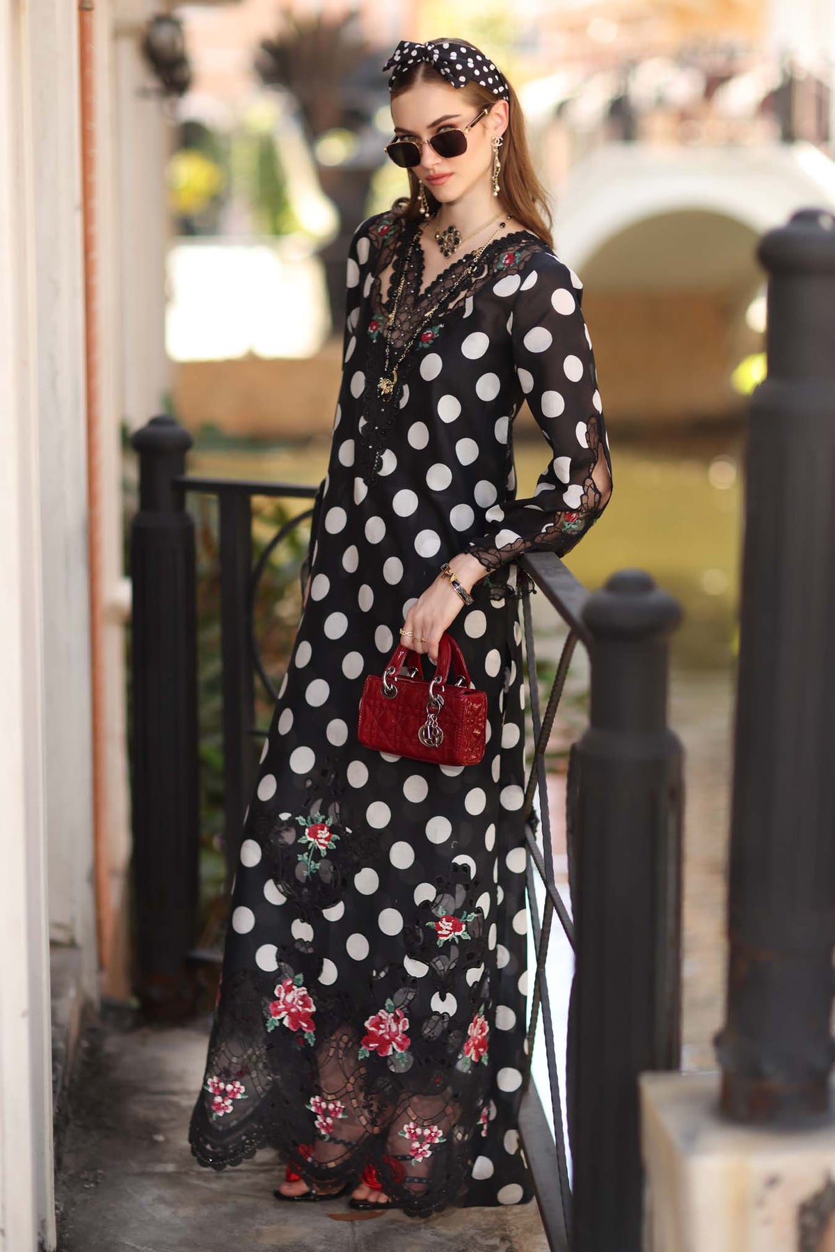 Noor by Saadia Asad | Eid Luxe Printkhaas 26 | D4 - A - Black Polka - Designer Dress - Type : Ladies Clothes - Available at Libayah - 100% Original