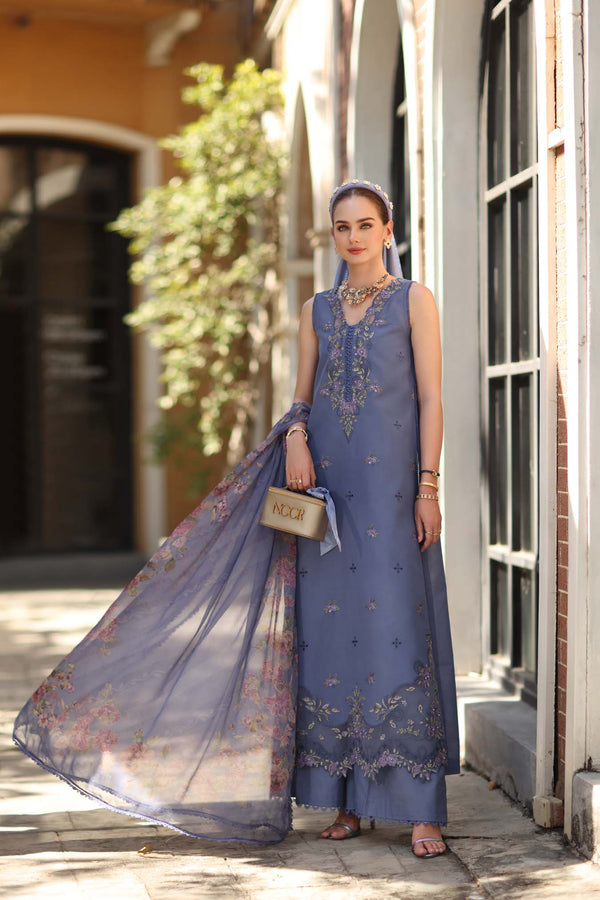 Noor by Saadia Asad | Eid Luxe Printkhaas 26 | D3 - B - Stormy Lilac - Designer Dress - Type : Ladies Clothes - Available at Libayah - 100% Original