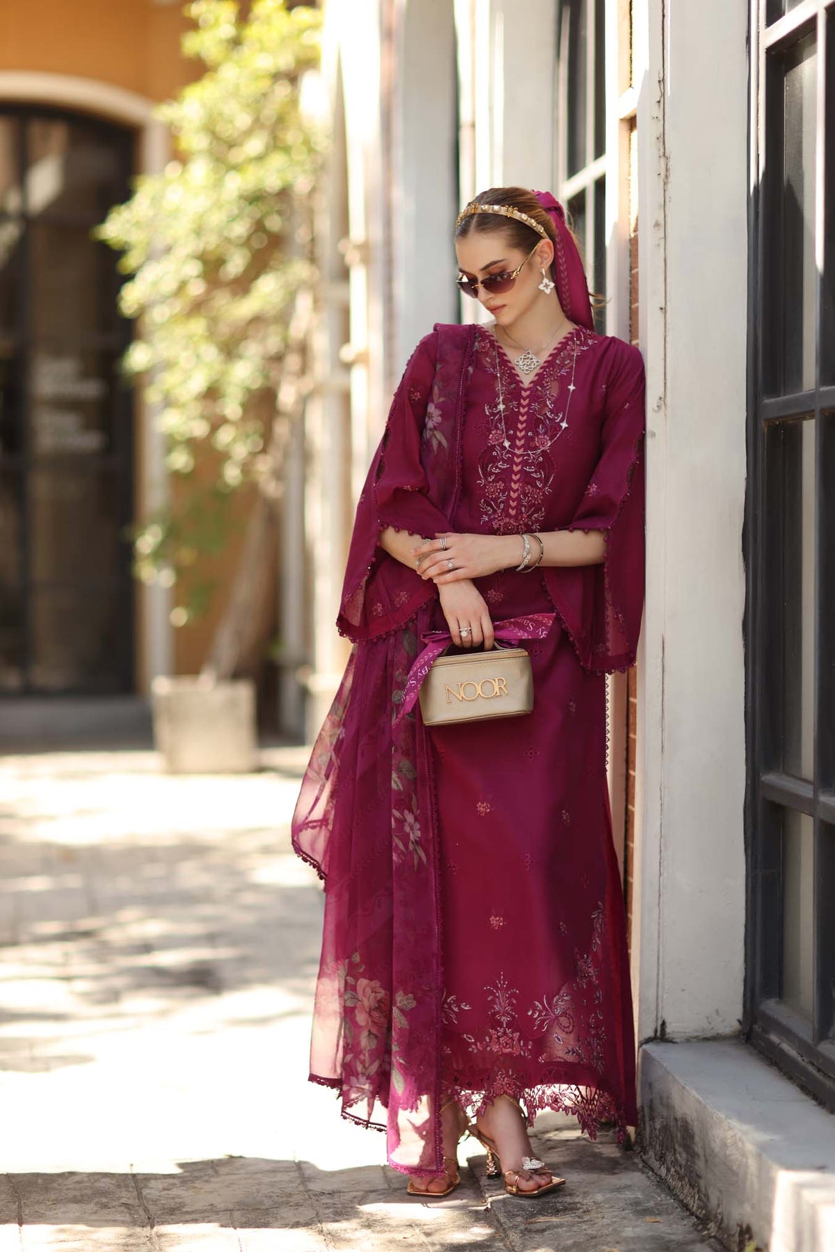 Noor by Saadia Asad | Eid Luxe Printkhaas 26 | D3 - A - Fushia Blush - Designer Dress - Type : Ladies Clothes - Available at Libayah - 100% Original
