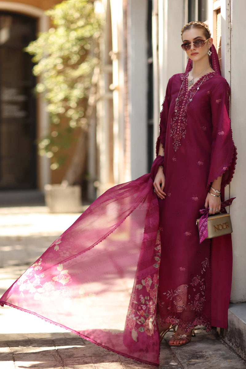 Noor by Saadia Asad | Eid Luxe Printkhaas 26 | D3 - A - Fushia Blush - Designer Dress - Type : Ladies Clothes - Available at Libayah - 100% Original