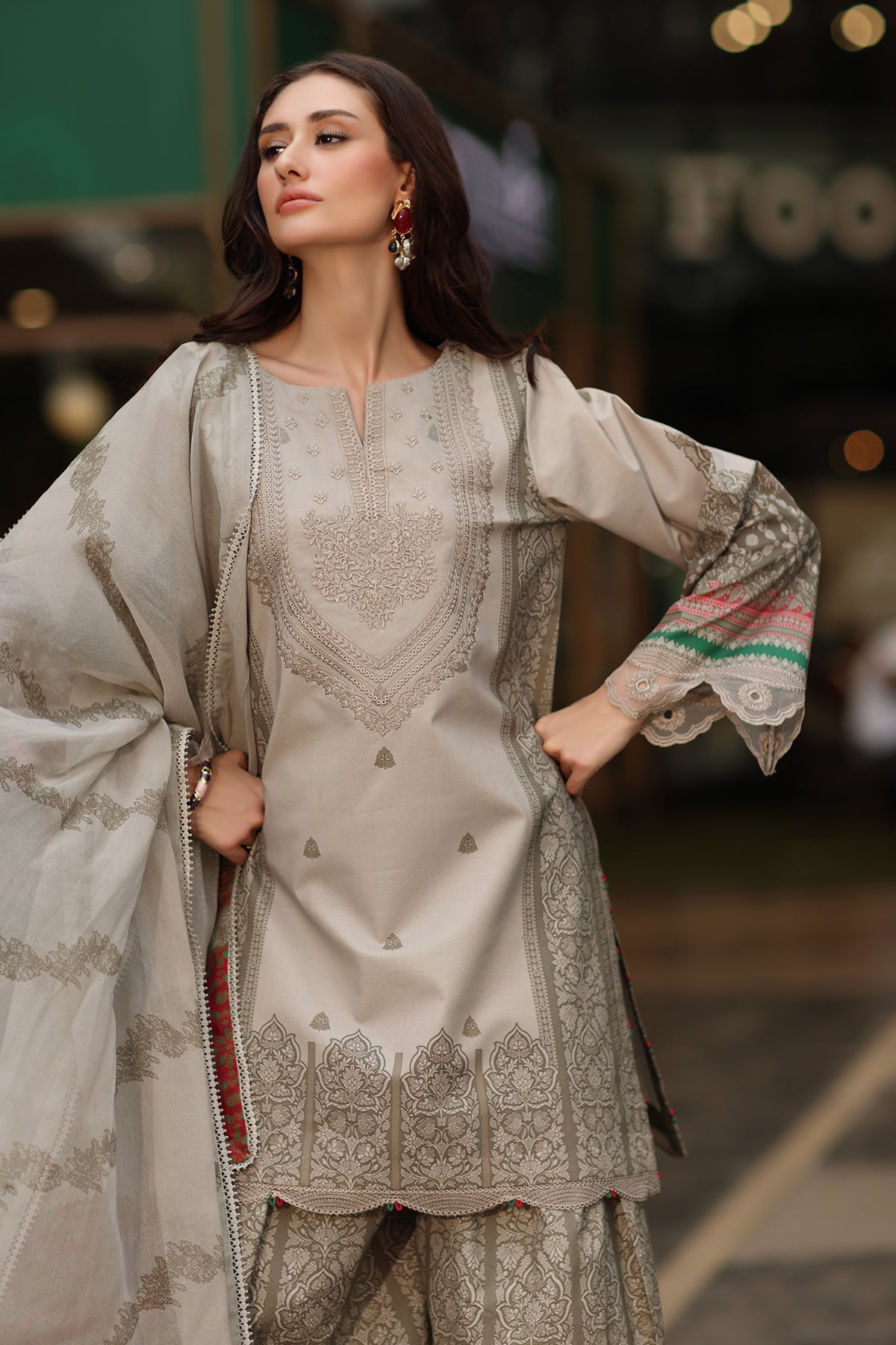 Charizma | Infinity Lawn | 3-PC Unstitched Embroidered Lawn Collection IN6-01 by Charizma - Designer Dress  - Type : Ladies Clothes - Available at Libayah - 100% Original 