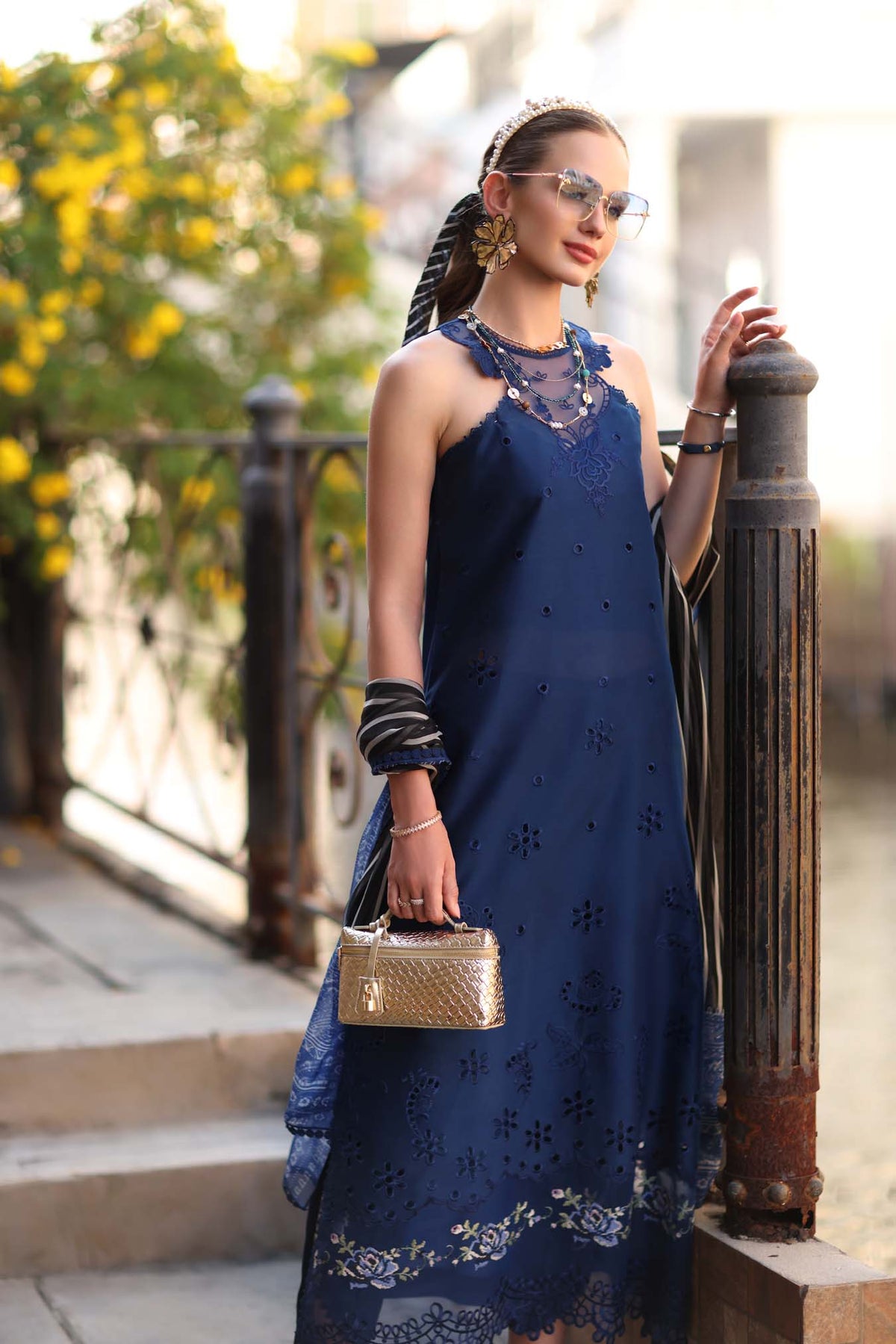 Noor by Saadia Asad | Eid Luxe Printkhaas 26 | D7 - B -Sapphire Blue - Designer Dress - Type : Ladies Clothes - Available at Libayah - 100% Original