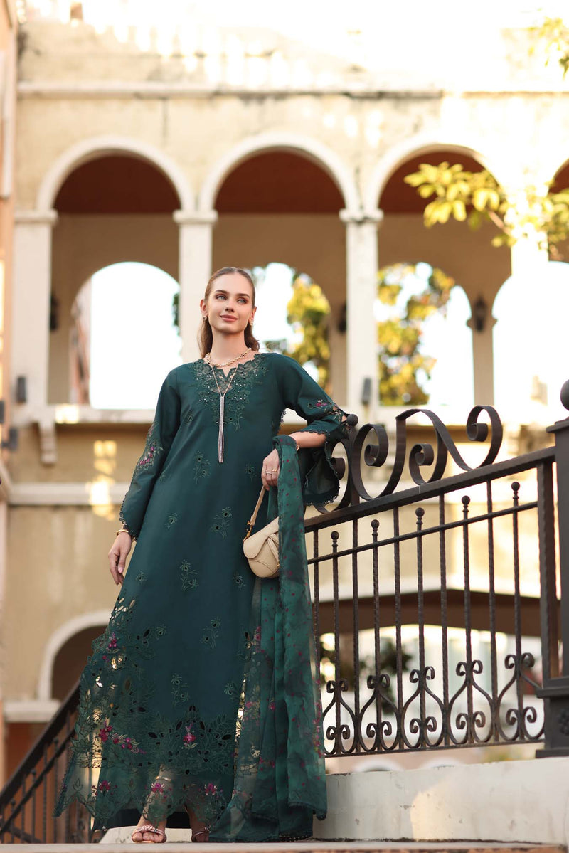 Noor by Saadia Asad | Eid Luxe Printkhaas 26 | D5 - A - Teal Grove - Designer Dress - Type : Ladies Clothes - Available at Libayah - 100% Original