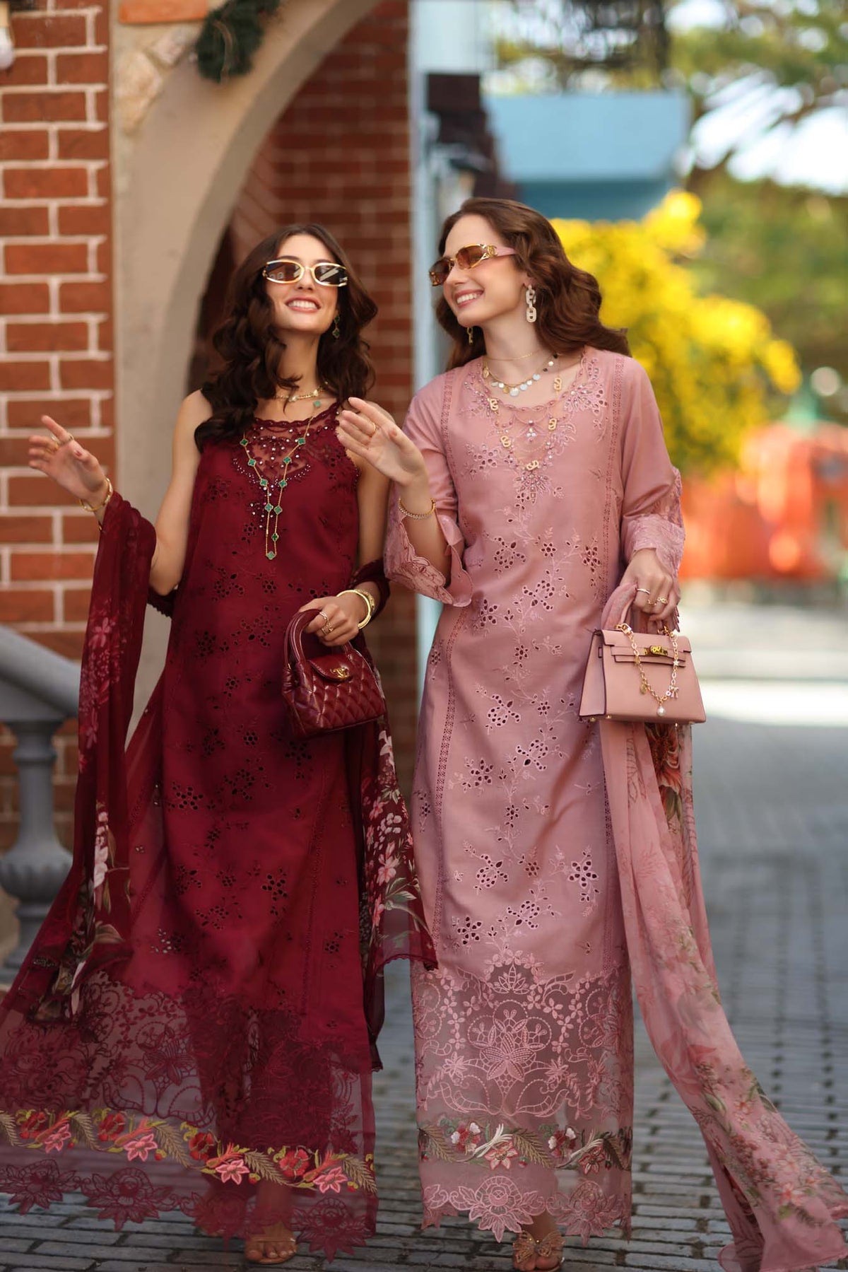 Noor by Saadia Asad | Luxe Chikankari 26 | D8 - A - Deep Garnet by Noor by Saadia Asad - Designer Dress - Type : Luxury Dress - Available at Libayah - 100% Original