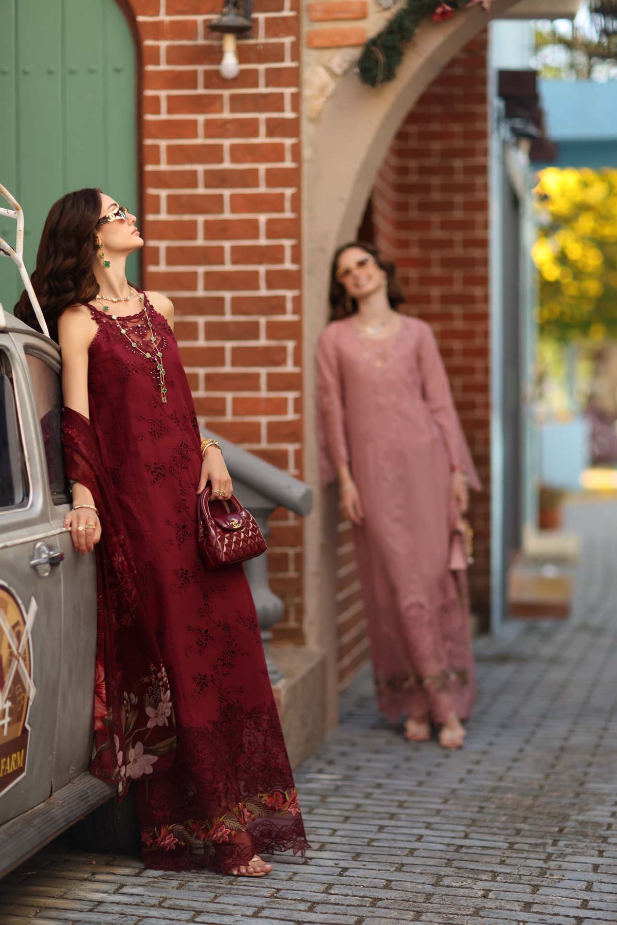 Noor by Saadia Asad | Luxe Chikankari 26 | D8 - A - Deep Garnet by Noor by Saadia Asad - Designer Dress - Type : Luxury Dress - Available at Libayah - 100% Original