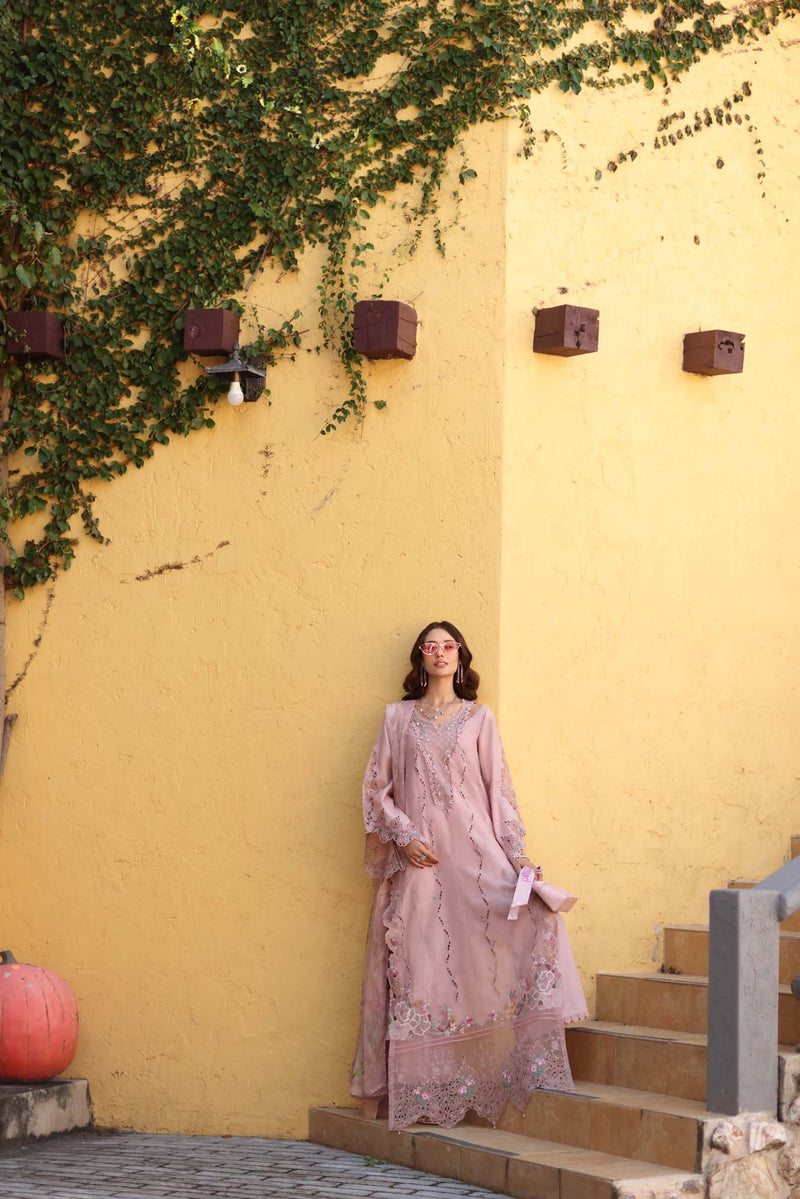 Noor by Saadia Asad | Luxe Chikankari 26 | D2 - A - Pink by Noor by Saadia Asad - Designer Dress - Type : Luxury Dress - Available at Libayah - 100% Original