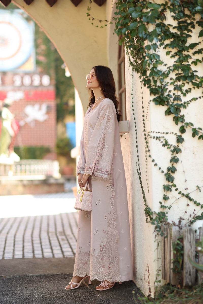 Noor by Saadia Asad | Luxe Chikankari 26 | D7 - A - Soft Rose Mink by Noor by Saadia Asad - Designer Dress - Type : Luxury Dress - Available at Libayah - 100% Original