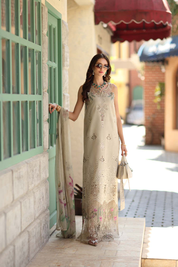 Noor by Saadia Asad | Luxe Chikankari 26 | D6 - A - Soft grey by Noor by Saadia Asad - Designer Dress - Type : Luxury Dress - Available at Libayah - 100% Original