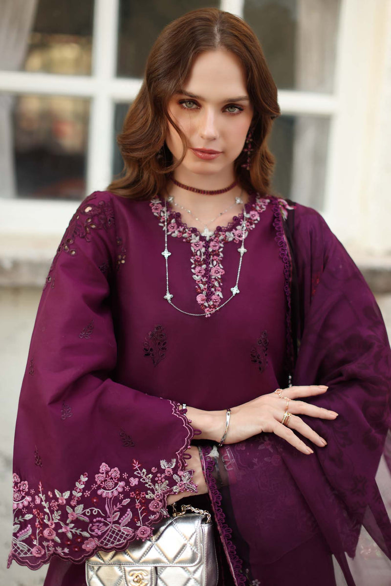 Noor by Saadia Asad | Luxe Chikankari 26 | D1 - A - plumberry by Noor by Saadia Asad - Designer Dress - Type : Luxury Dress - Available at Libayah - 100% Original