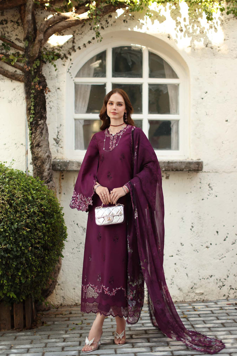 Noor by Saadia Asad | Luxe Chikankari 26 | D1 - A - plumberry by Noor by Saadia Asad - Designer Dress - Type : Luxury Dress - Available at Libayah - 100% Original