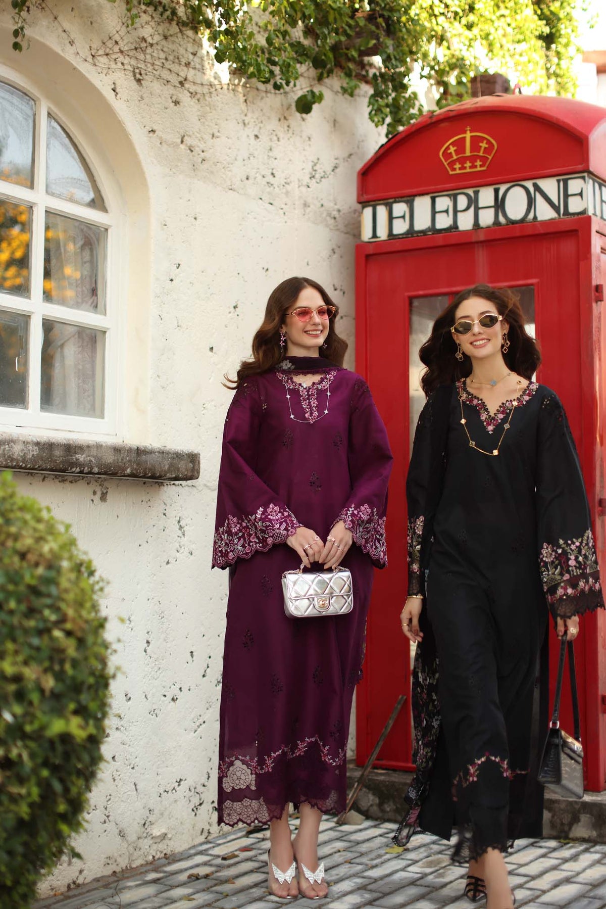 Noor by Saadia Asad | Luxe Chikankari 26 | D1 - A - plumberry by Noor by Saadia Asad - Designer Dress - Type : Luxury Dress - Available at Libayah - 100% Original