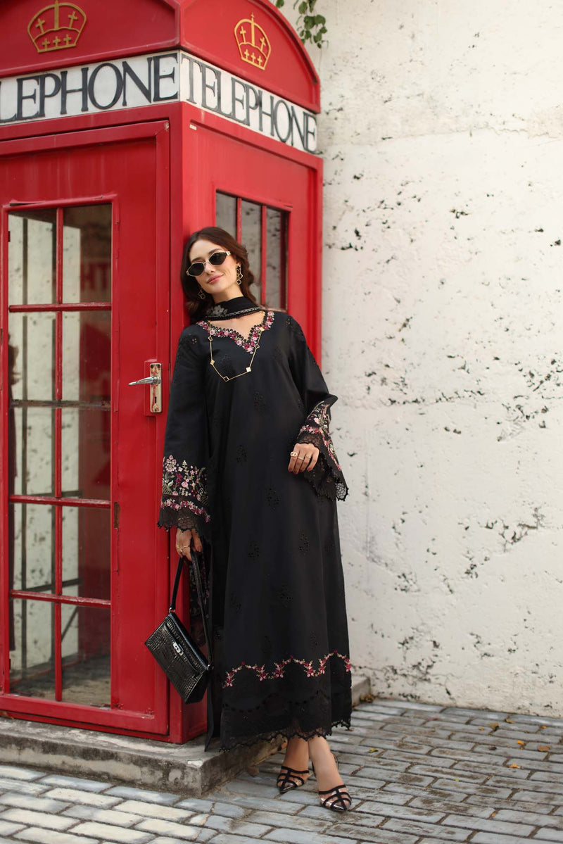 Noor by Saadia Asad | Luxe Chikankari 26 | D1 - B - Midnight Black by Noor by Saadia Asad - Designer Dress - Type : Luxury Dress - Available at Libayah - 100% Original