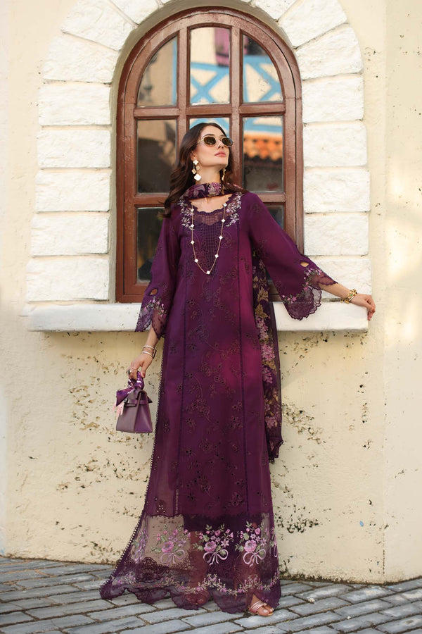 Noor by Saadia Asad | Luxe Chikankari 26 | D5 - A - Itten Plum by Noor by Saadia Asad - Designer Dress - Type : Luxury Dress - Available at Libayah - 100% Original