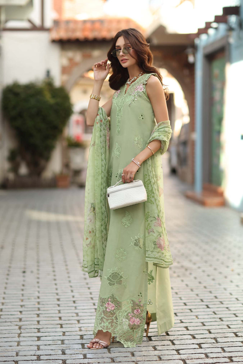 Noor by Saadia Asad | Luxe Chikankari 26 | D3 - A - Pistachio by Noor by Saadia Asad - Designer Dress - Type : Luxury Dress - Available at Libayah - 100% Original