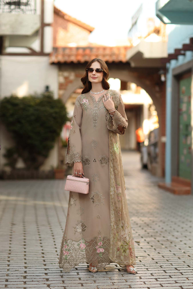 Noor by Saadia Asad | Luxe Chikankari 26 | D3 - B - Soft Mocha by Noor by Saadia Asad - Designer Dress - Type : Luxury Dress - Available at Libayah - 100% Original