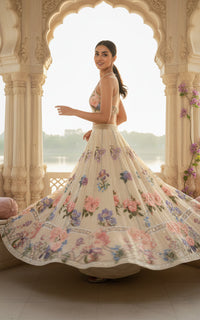Threads and Motifs | Formal Outfits | Blouse With Printed Lehenga by Threads and Motifs - Designer Dress  - Type : Ladies Clothes - Available at Libayah - 100% Original 