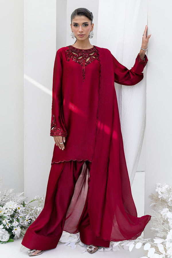 Chic Ophicial | Aarzu Luxe Pret | Ruby Veil by Chic Ophicial - Designer Dress  - Type : Ladies Clothes - Available at Libayah - 100% Original 