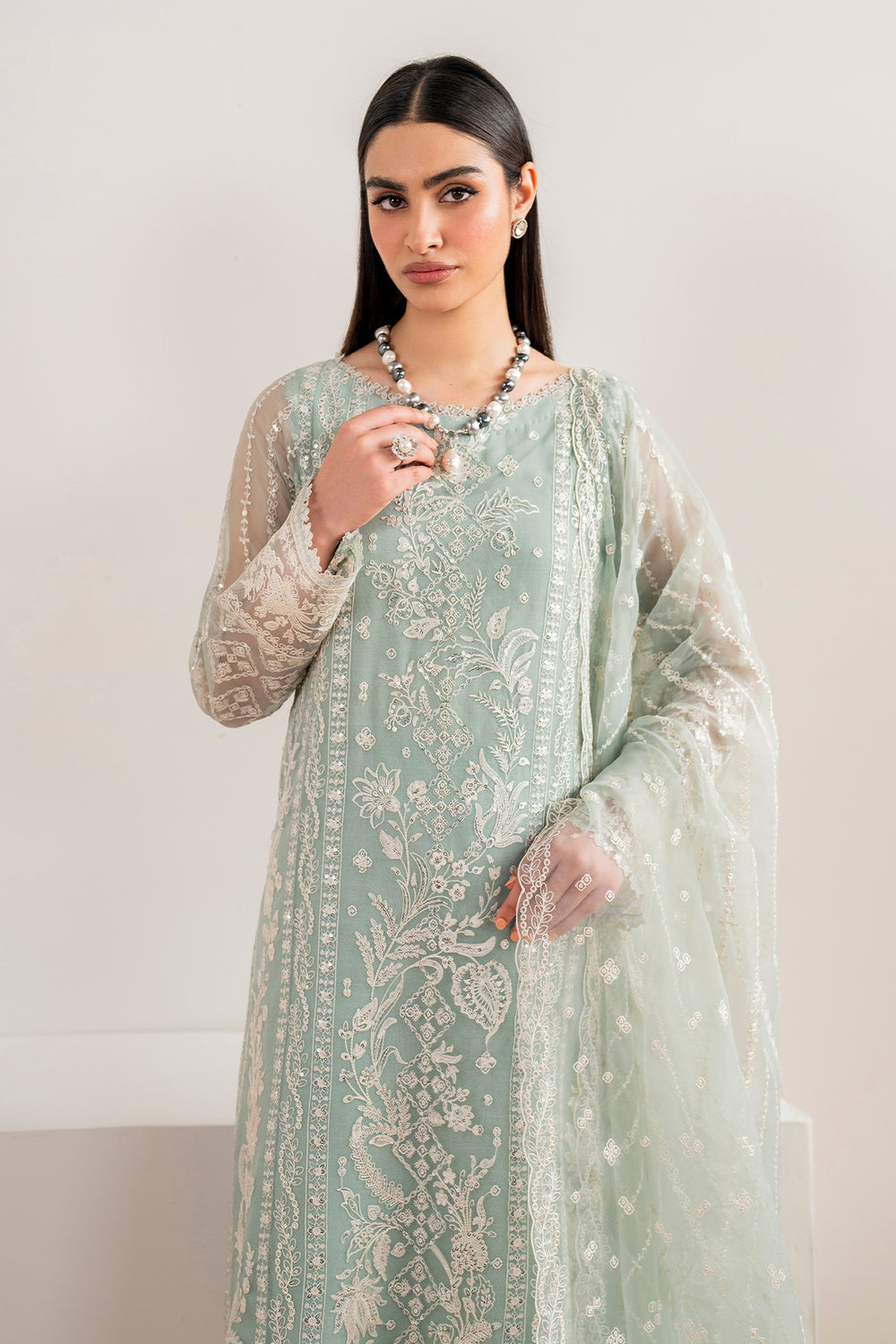 Baroque | Formals Collection | EMBROIDERED CHIFFON UF-680 by Baroque - Designer Dress  - Type : Ladies Clothes - Available at Libayah - 100% Original 
