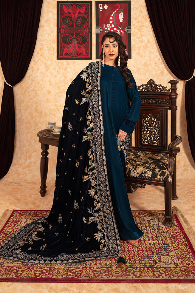Fozia Khalid | Velvet Deck | Ariana by Fozia Khalid - Designer Dress - Type: Formal - Available at Libayah - 100% Original