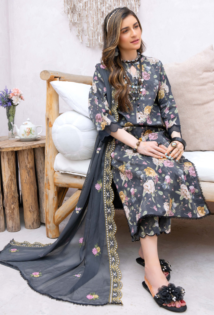 Humdum | Gardenia Lawn 24 | PLG 3 - D03 by HumDum - Designer Dress - Type: Ladies Clothes - Available at Libayah - 100% Original