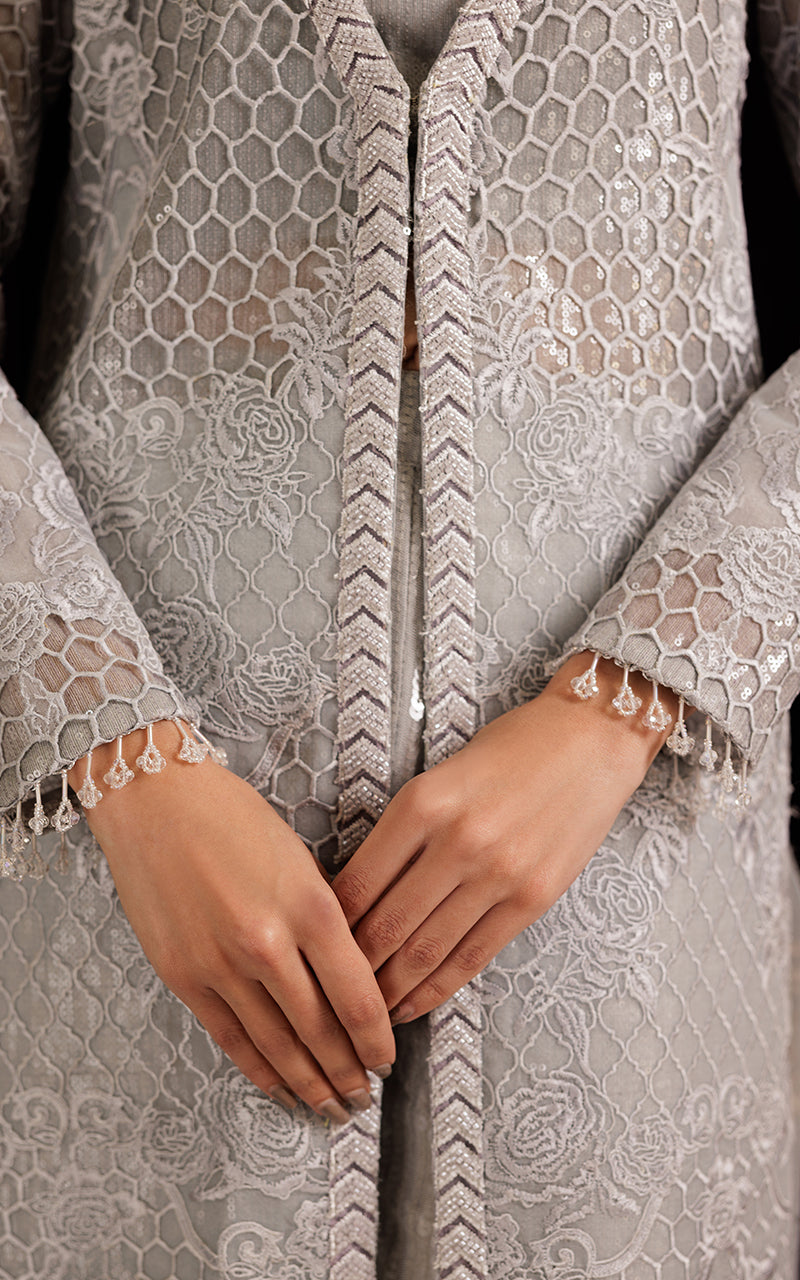 Threads and Motifs | Formal Dresses 25 | Organza Embroidered Jacket by Threads and Motifs - Designer Dress  - Type : Ladies Clothes - Available at Libayah - 100% Original 