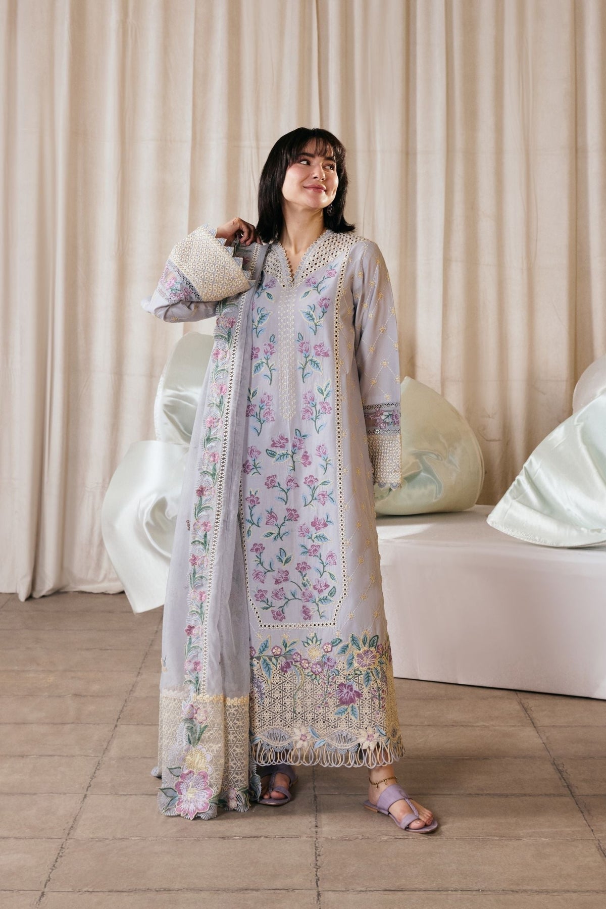 Maryam Hussain | Luxury Lawn 26 Vol 2 | Pari by Maryam Hussain - Designer Dress  - Type : Ladies Clothes - Available at Libayah - 100% Original 