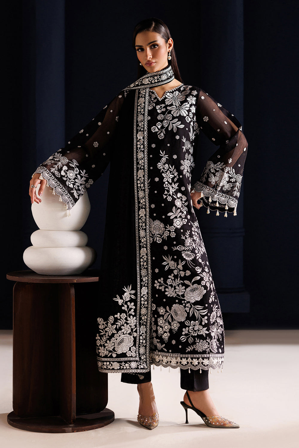 Baroque | Formals Collection | EMBROIDERED COTTON NET UF-4441 by Baroque - Designer Dress  - Type : Ladies Clothes - Available at Libayah - 100% Original 