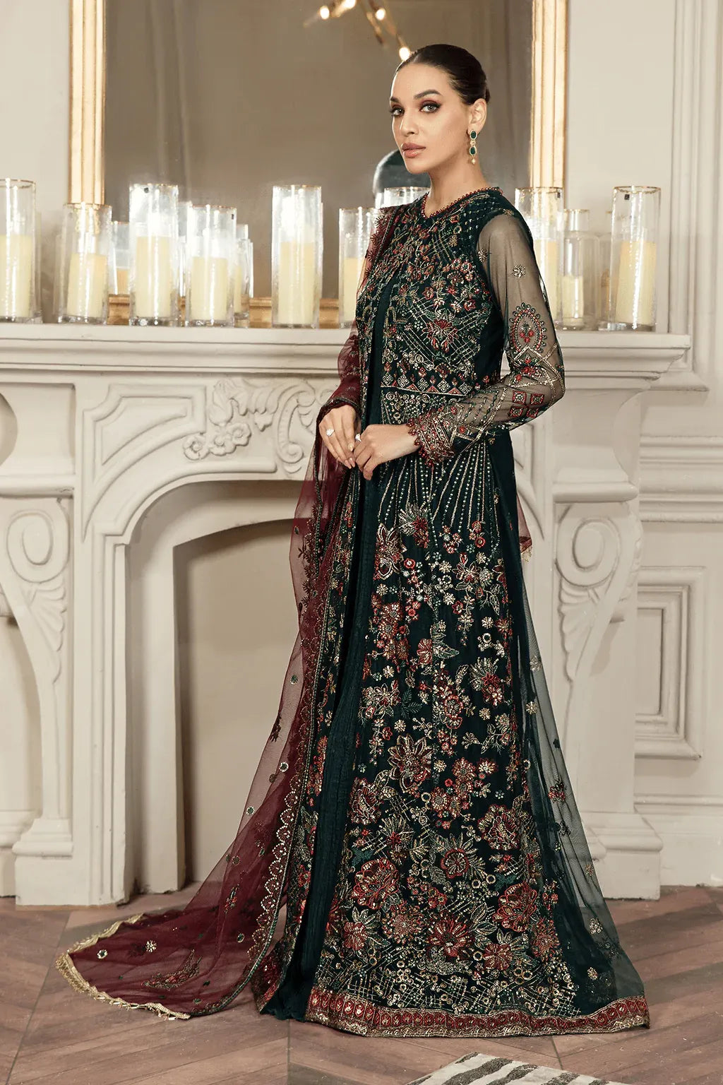 Zarif | Mehroz Formals | PINE GREEN by Zarif - Designer Dress - Type: Ladies Clothes - Available at Libayah - 100% Original