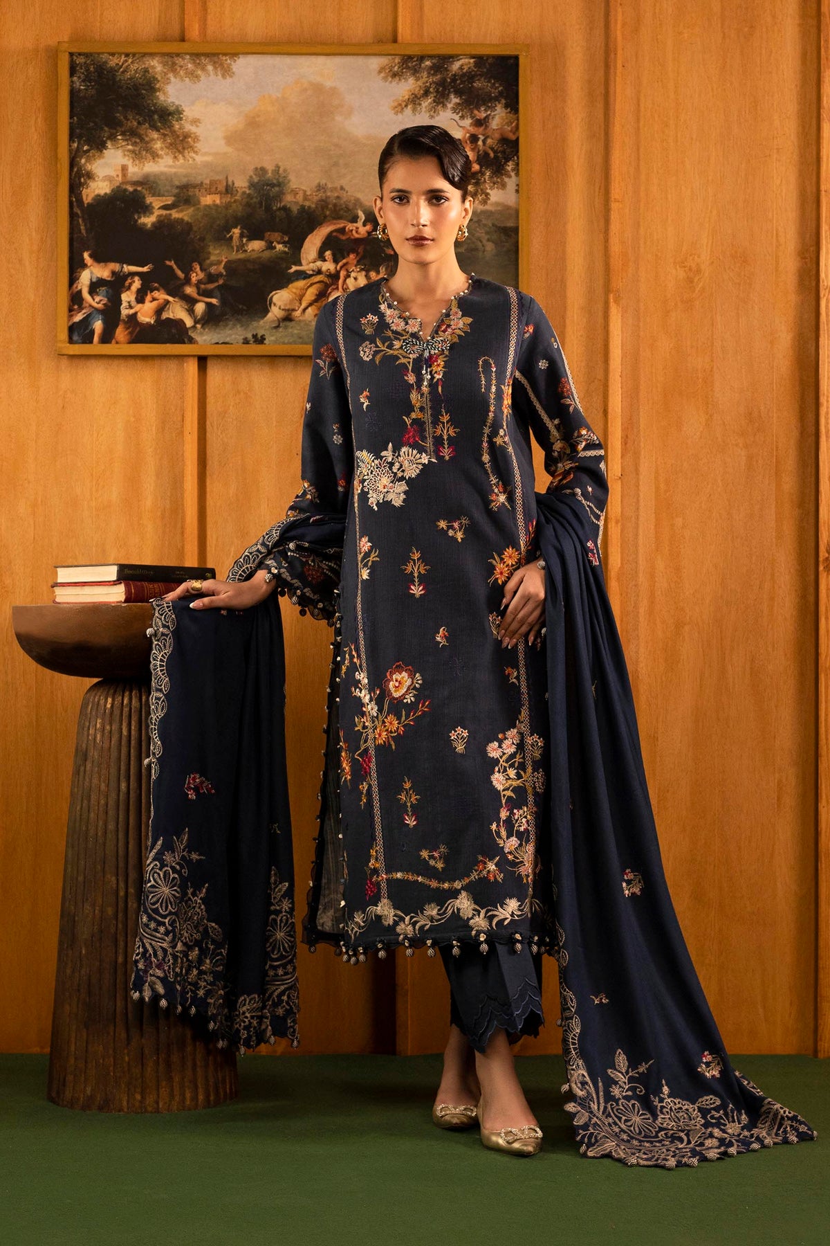 Sana Safinaz | Muzlin Winter 25 | M253-002B by Sana Safinaz - Designer Dress - Type : Ladies Clothes - Available at Libayah - 100% Original 