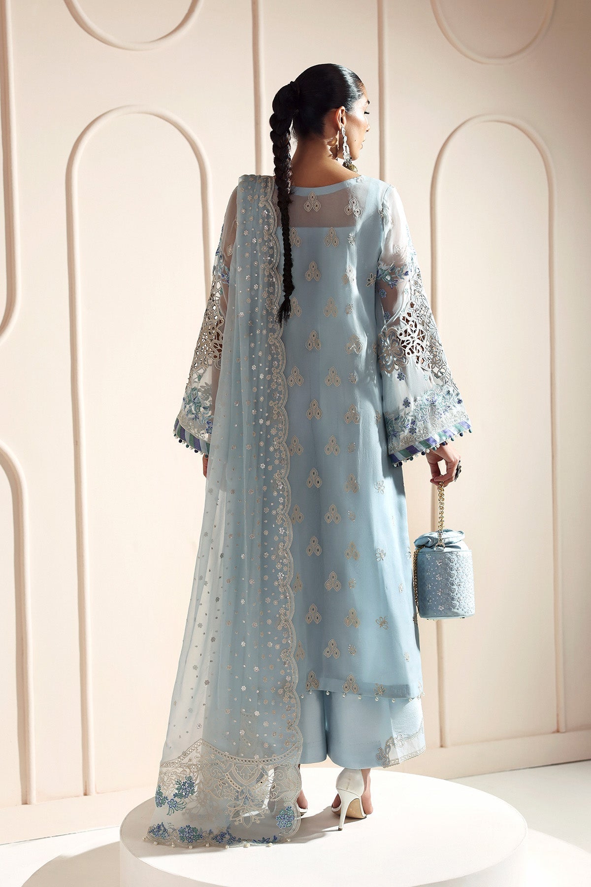 DHANAK – authentic Pakistani formal dress from the Alizeh Aymal Luxury Bamber Chiffon collection for women in the UK.