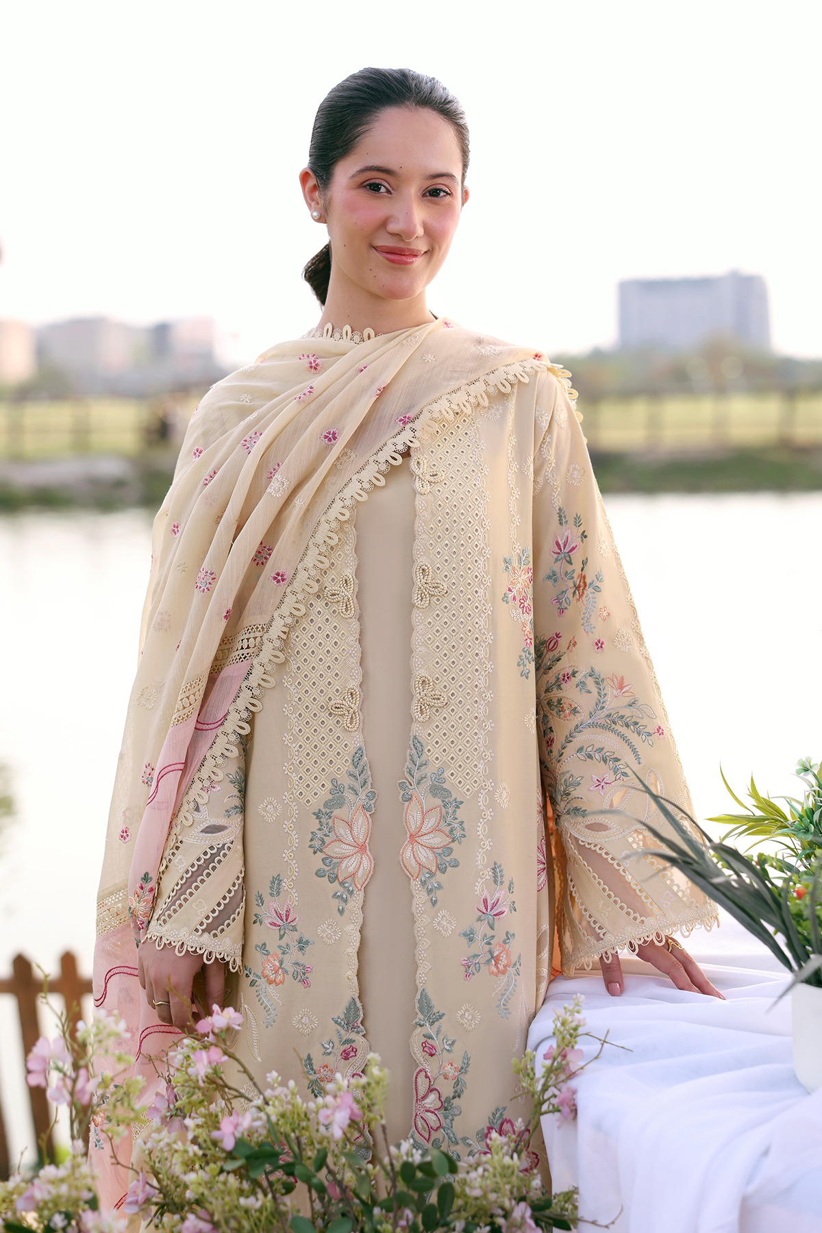 Afrozeh | Basic Pret 26 RTW | NACRE by Afrozeh - Designer Dress  - Type : Ladies Clothes - Available at Libayah - 100% Original 