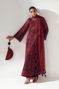 RIKA MAROON – authentic Pakistani formal dress from the Alizeh Aymal Luxury Bamber Chiffon collection for women in the UK.