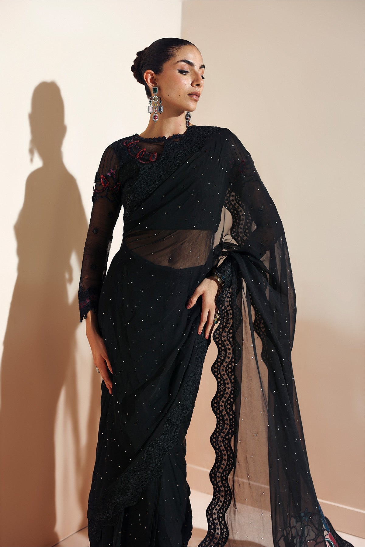 MEERAB – authentic Pakistani formal dress from the Alizeh Aymal Luxury Bamber Chiffon collection for women in the UK.
