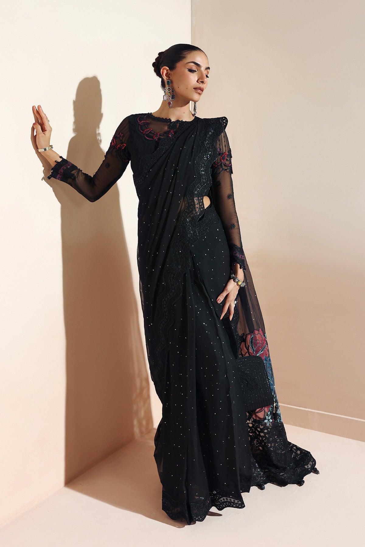 MEERAB – authentic Pakistani formal dress from the Alizeh Aymal Luxury Bamber Chiffon collection for women in the UK.