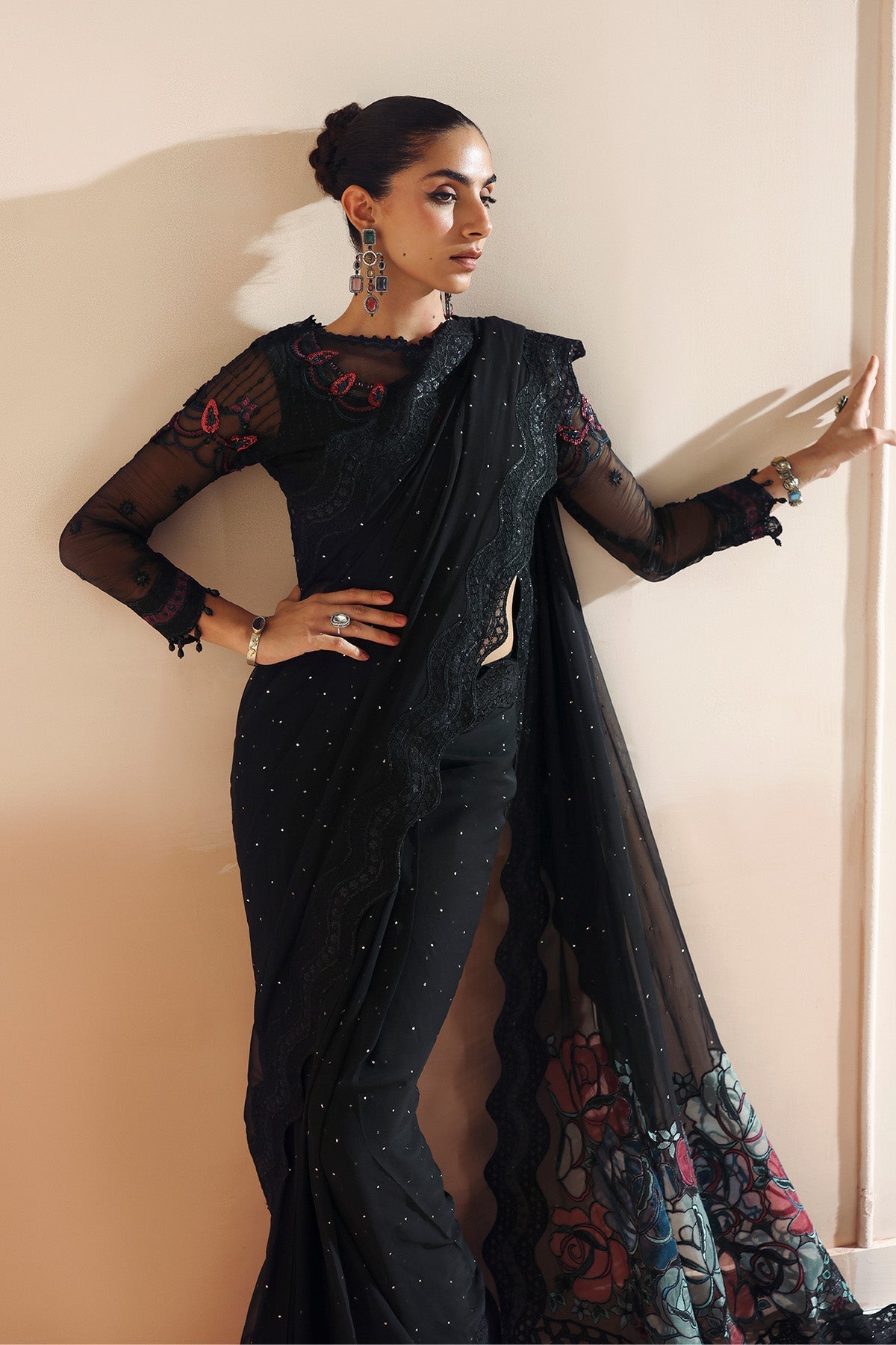 MEERAB – authentic Pakistani formal dress from the Alizeh Aymal Luxury Bamber Chiffon collection for women in the UK.