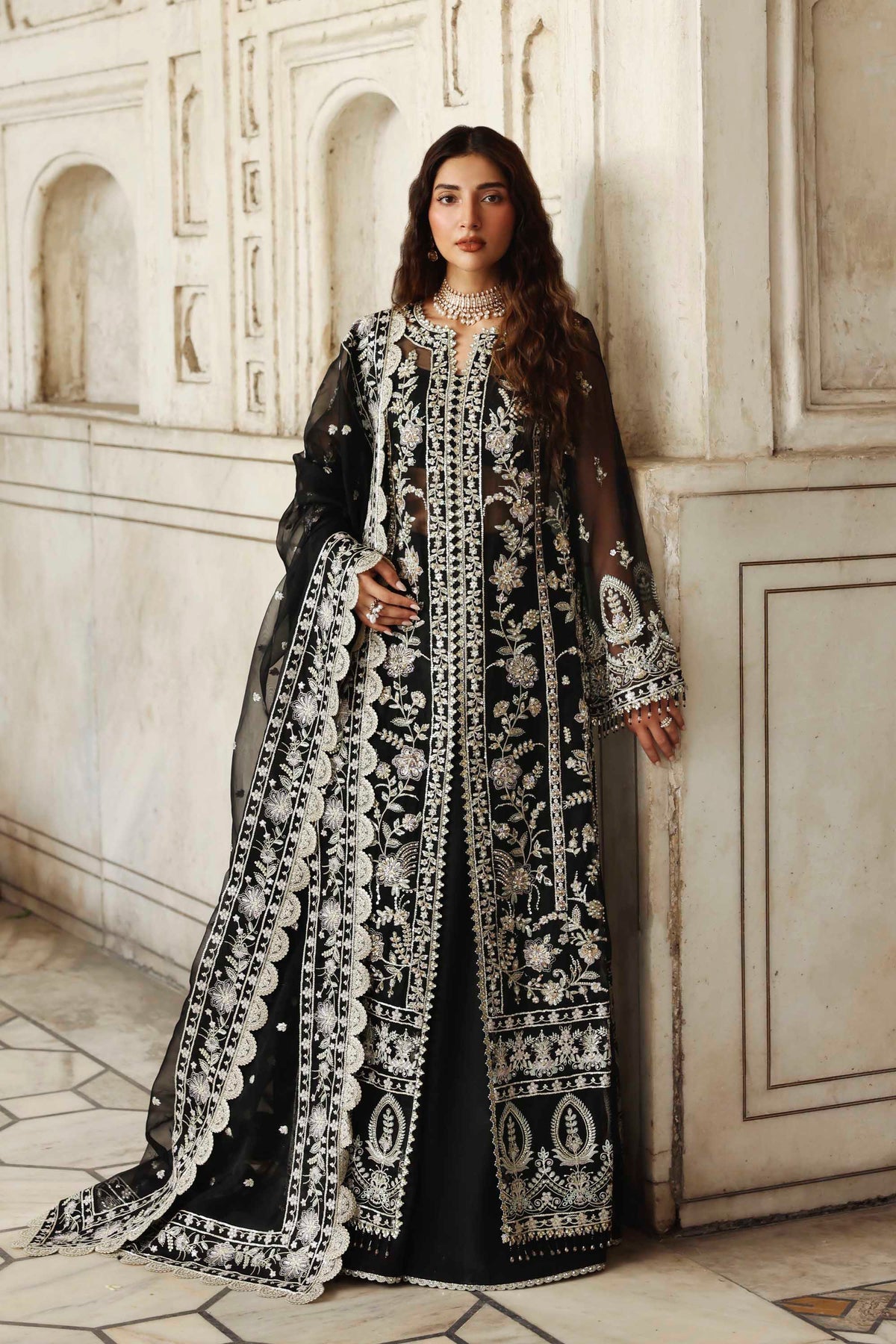 Siyahgul – authentic Pakistani formal dress from the Akbar Aslam Rang Mahal Formals collection for women in the UK