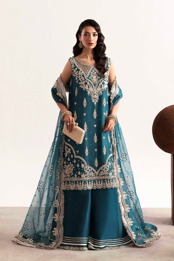 Akbar Aslam | Luxury Formals 25 | Teal by Akbar Aslam - Designer Dress  - Type : Ladies Clothes - Available at Libayah - 100% Original 